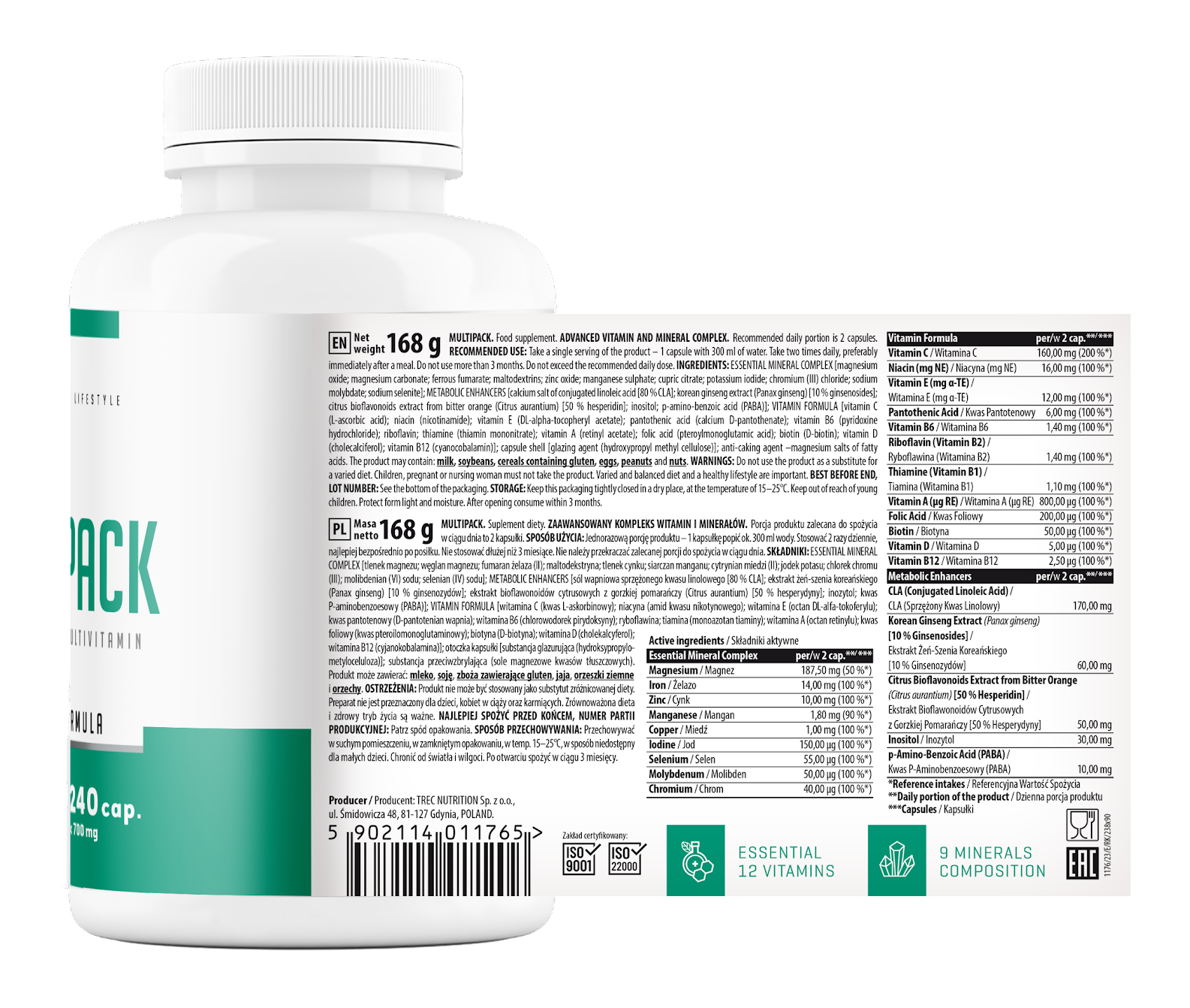 Trec Nutrition Multiwitamin MULTI PACK – 240 cap