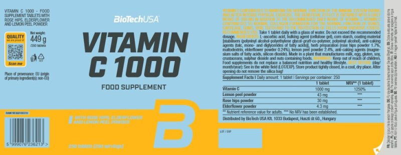 BioTech USA Vitamin C 1000 BIOFLAVONOIDS