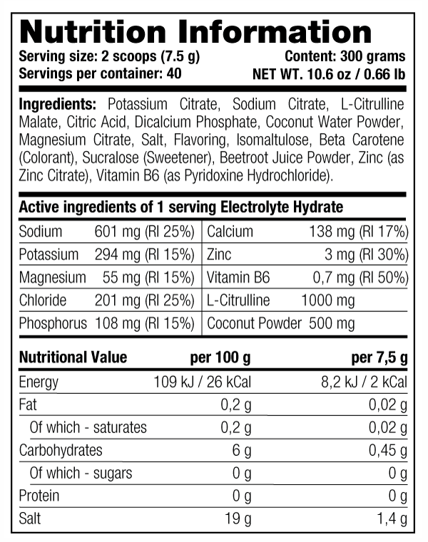 Stacker - Electrolyte Hydrate 300 gram