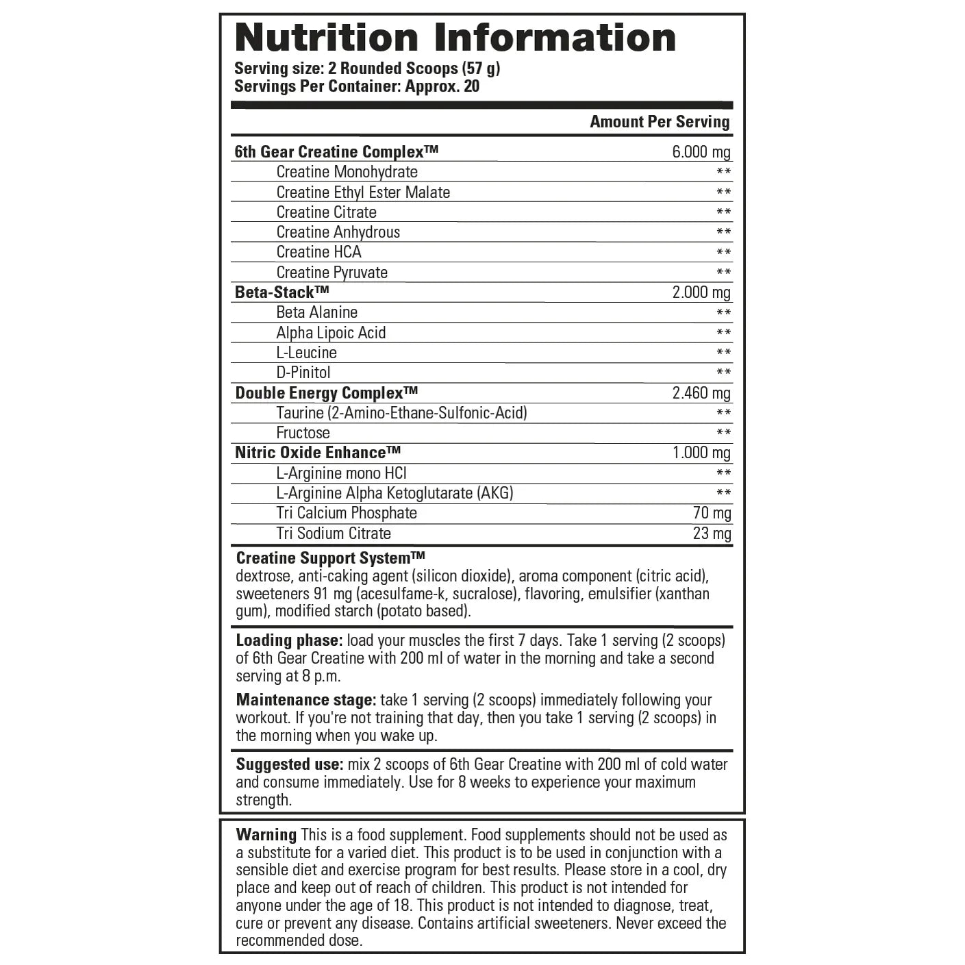 Stacker 2  6th Gear Creatine Complex 1135 gr