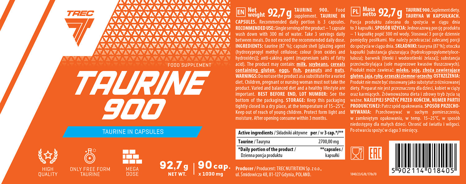 Trec Nutrition Taurine 900 90 caps