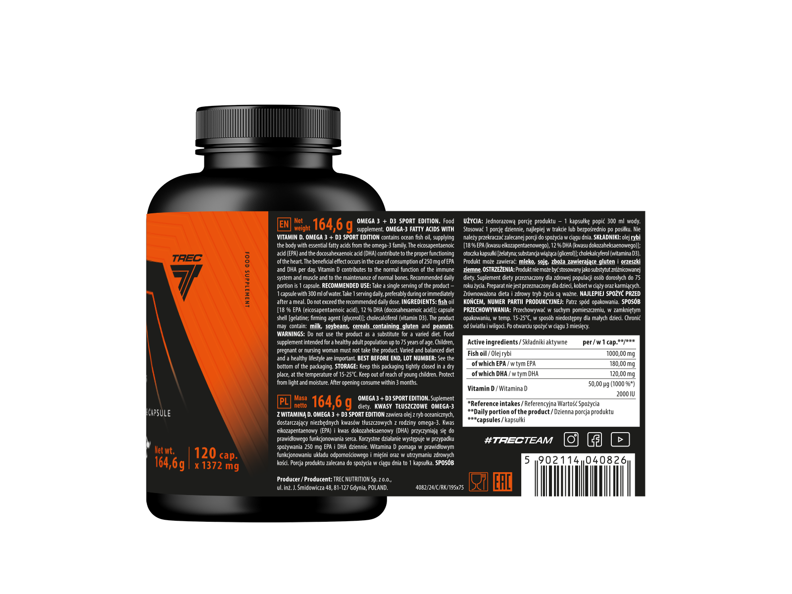 Trec Nutrition Omega 3 + D3 Sport