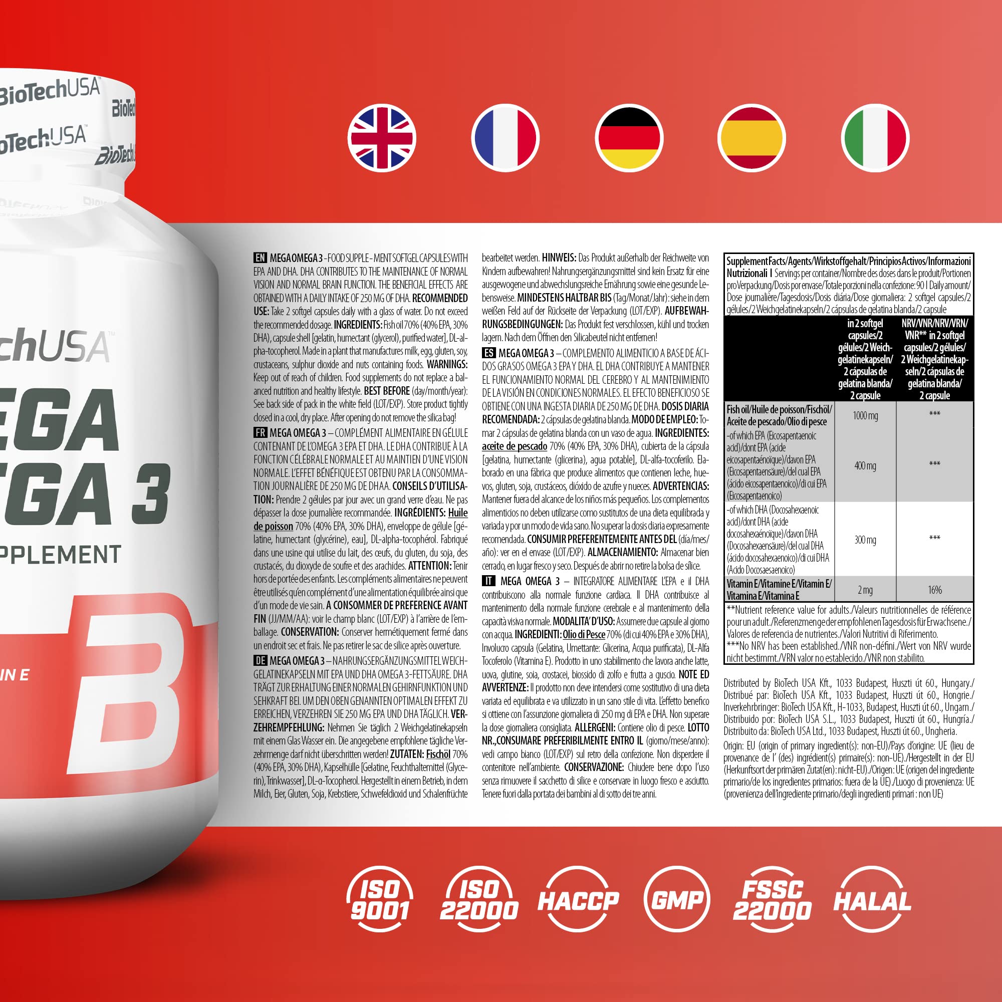 BioTech USA Mega Omega 3